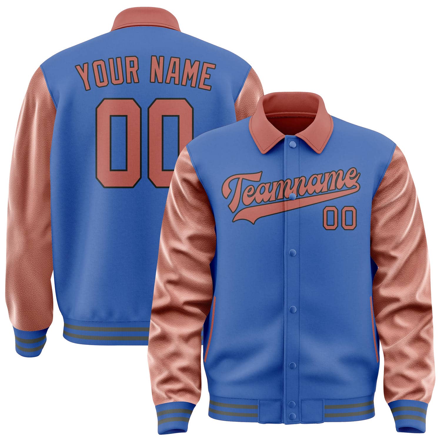 Maßgeschneidertes Himmelblau Kupferrose Jacke JA090929092017292917
