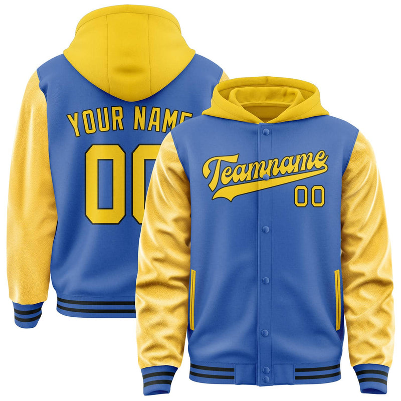Maßgeschneidertes Himmelblau Gold Jacke JA090930091717303017