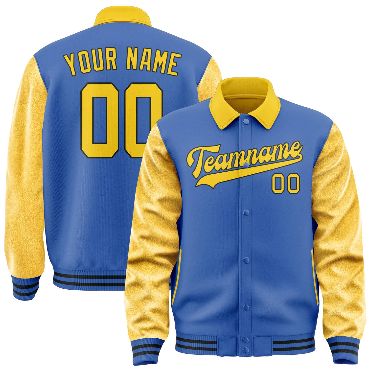 Maßgeschneidertes Himmelblau Gold Jacke JA090930091717303017