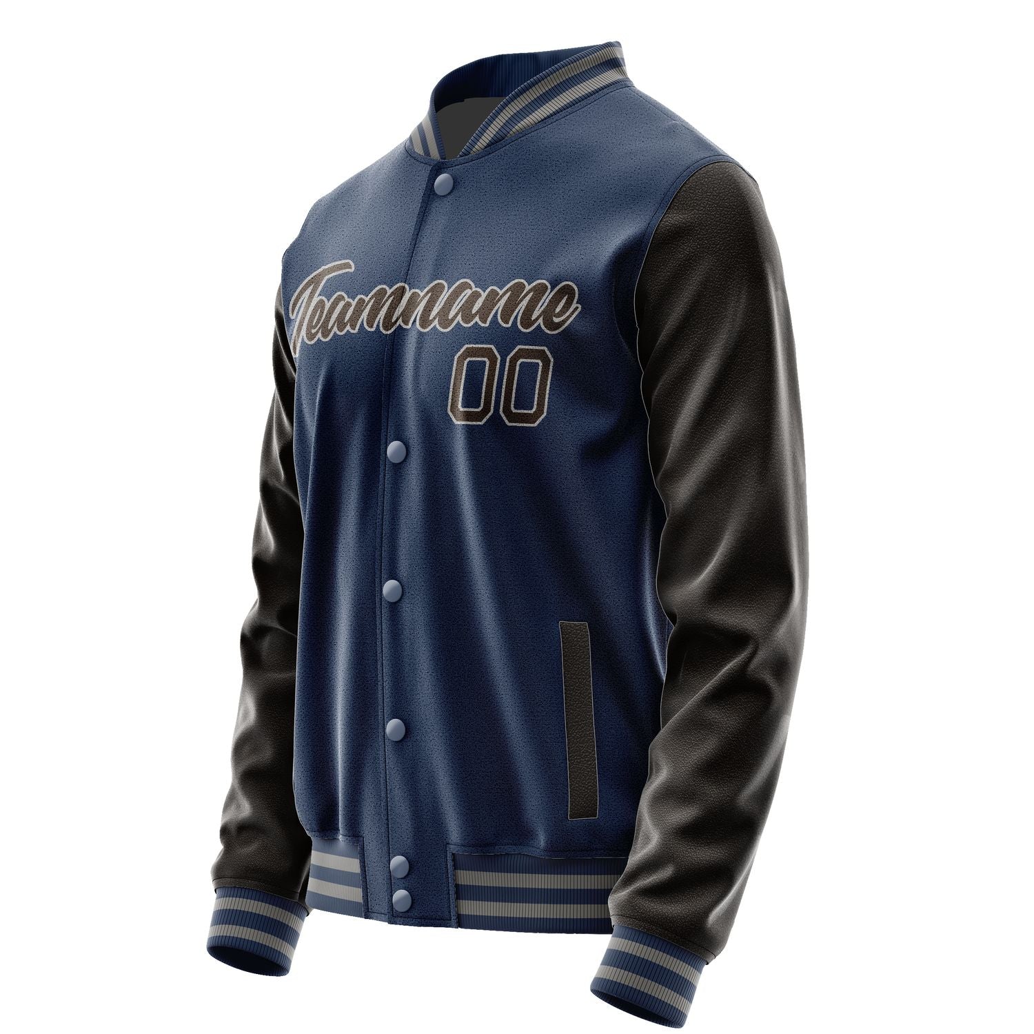 Maßgeschneidertes Marineblau Braun Jacke Ja1010011004B20401