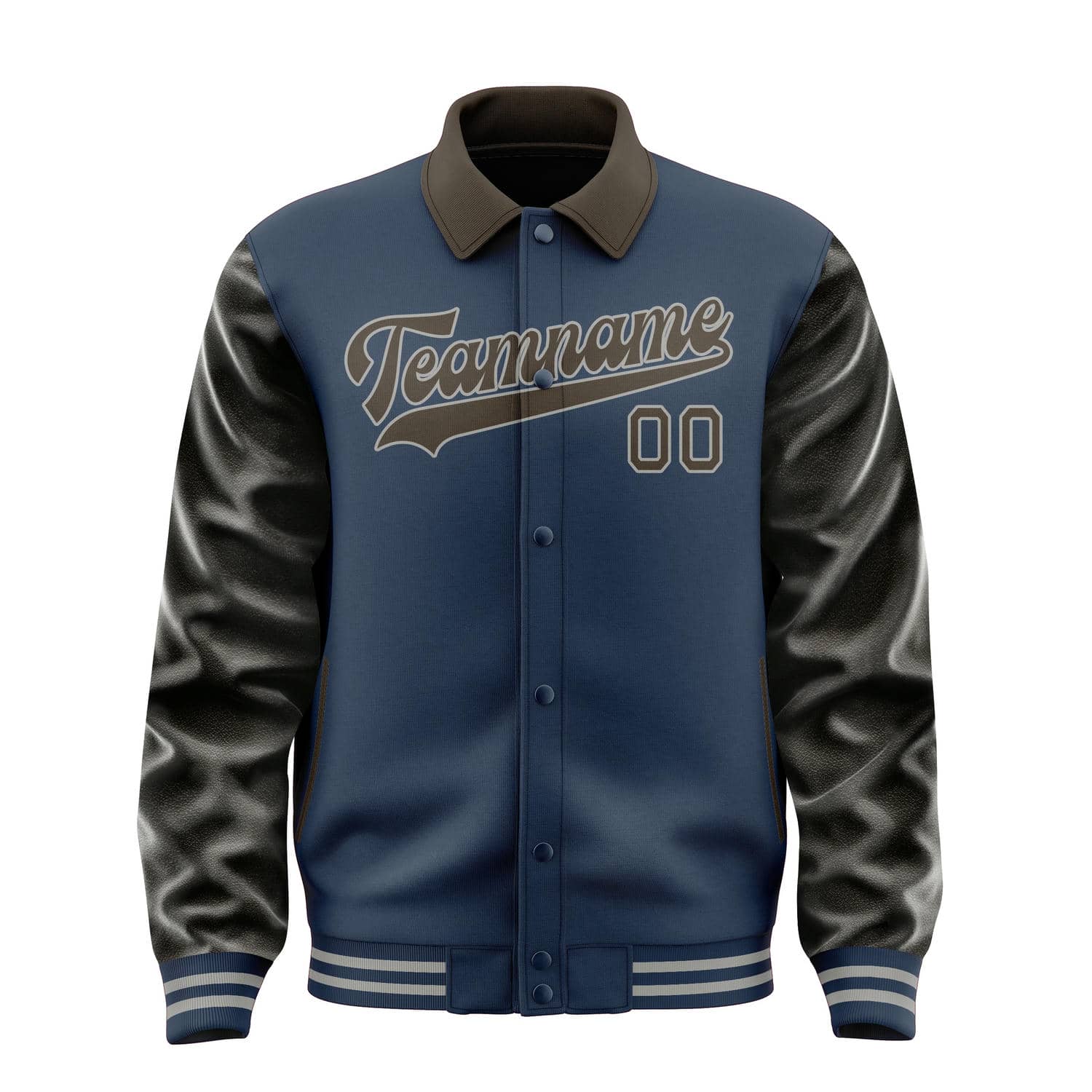 Maßgeschneidertes Marineblau Braun Jacke