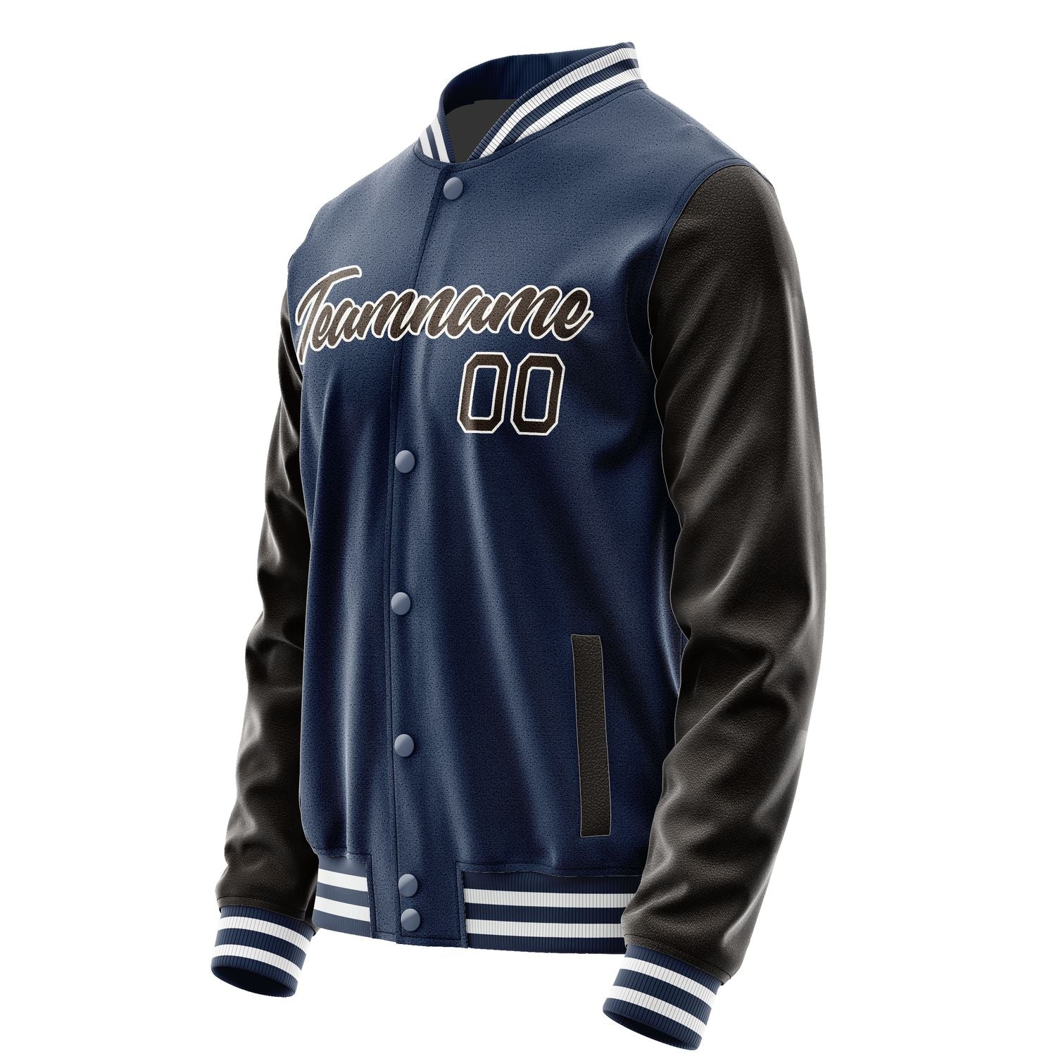 Maßgeschneidertes Marineblau Braun Jacke Ja1010011018B21801