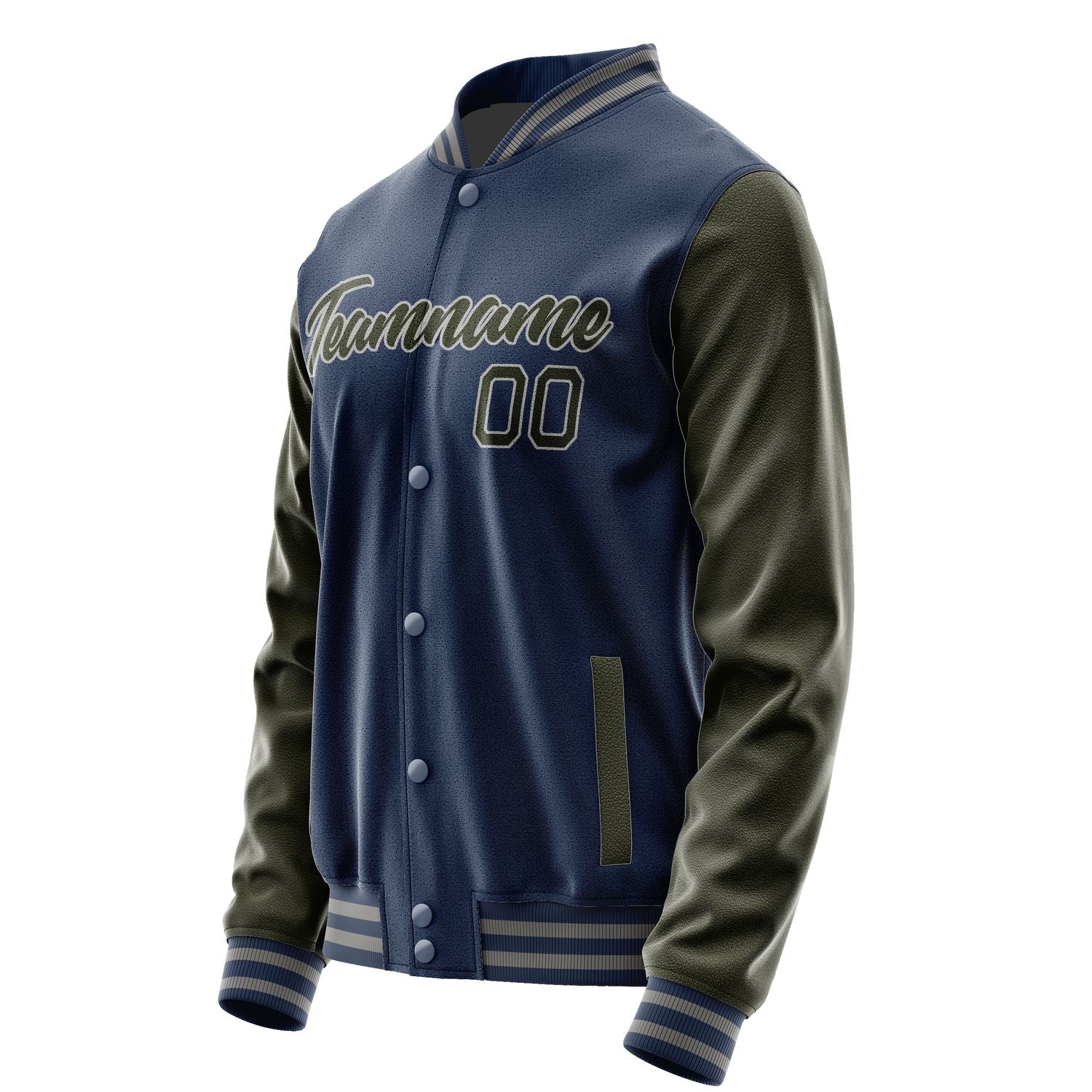Maßgeschneidertes Marineblau Dunkles Oliv Jacke Ja1010021004B20402