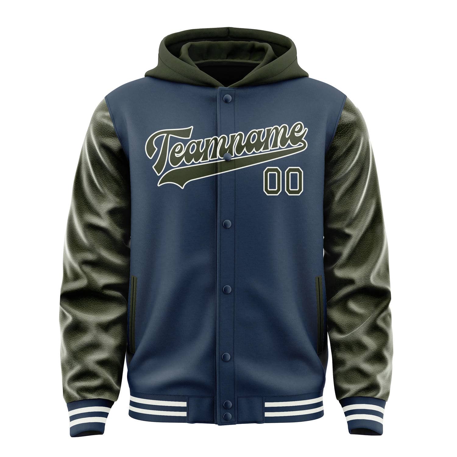 Maßgeschneidertes Marineblau Dunkles Oliv Jacke