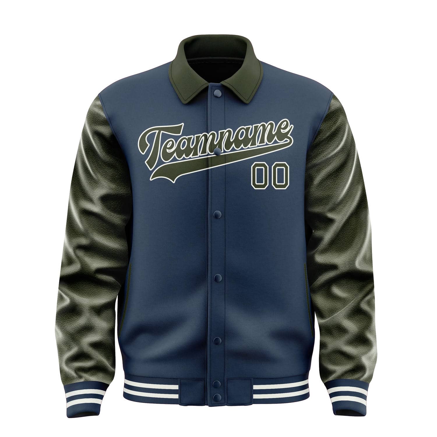 Maßgeschneidertes Marineblau Dunkles Oliv Jacke