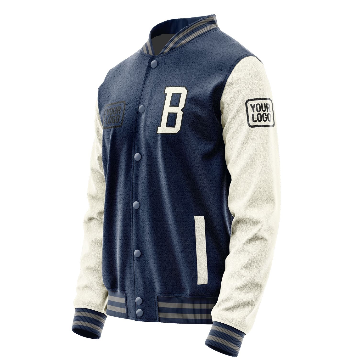Maßgeschneidertes Marineblau Beige Jacke JA101003100417030317