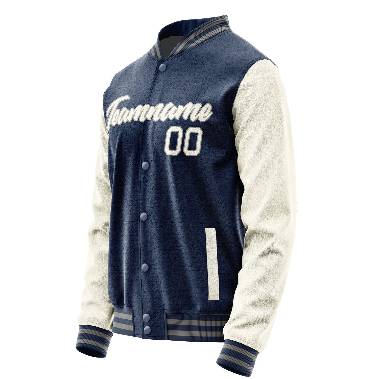 Maßgeschneidertes Marineblau Beige Jacke Ja1010031004B20403