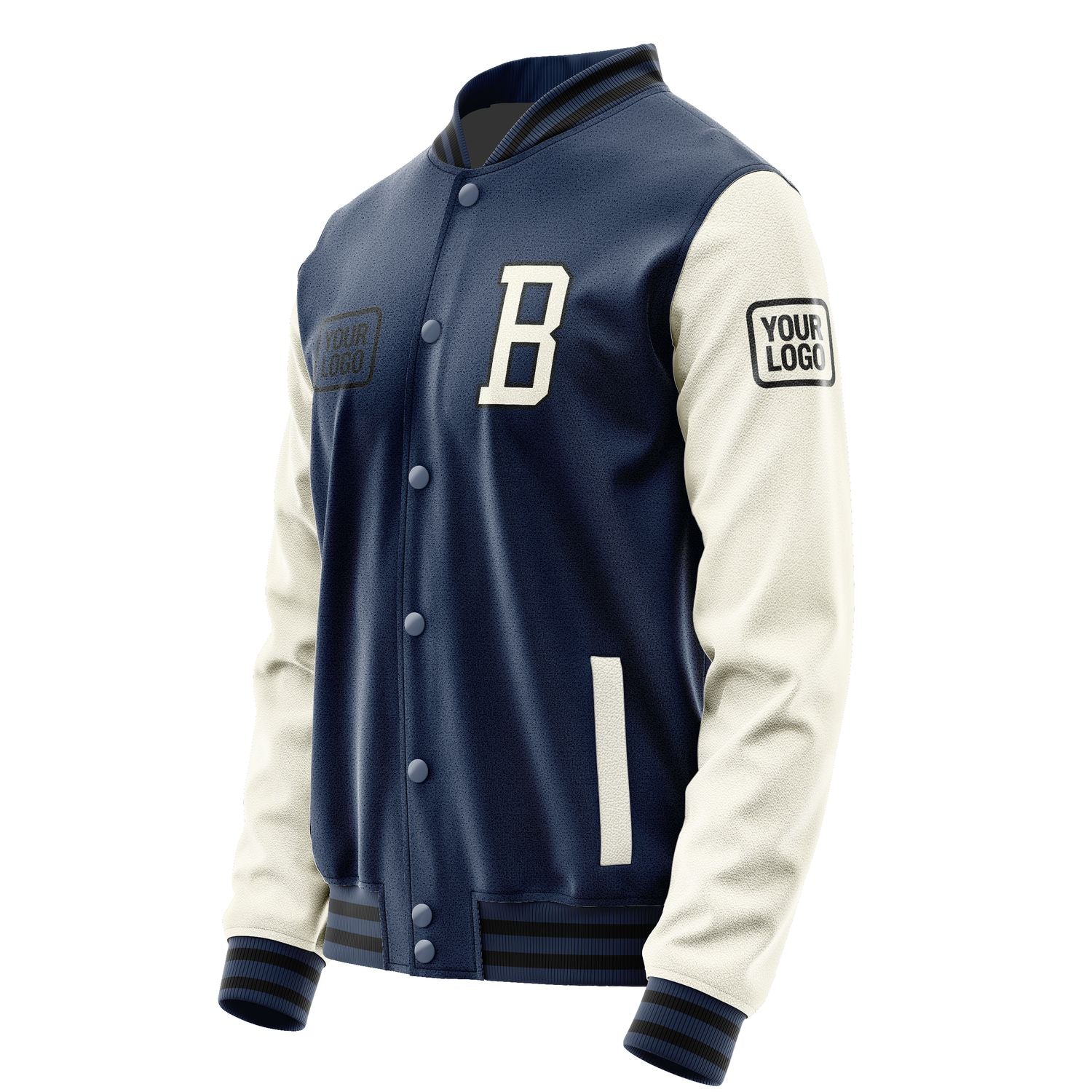Maßgeschneidertes Marineblau Beige Jacke JA101003101717030317