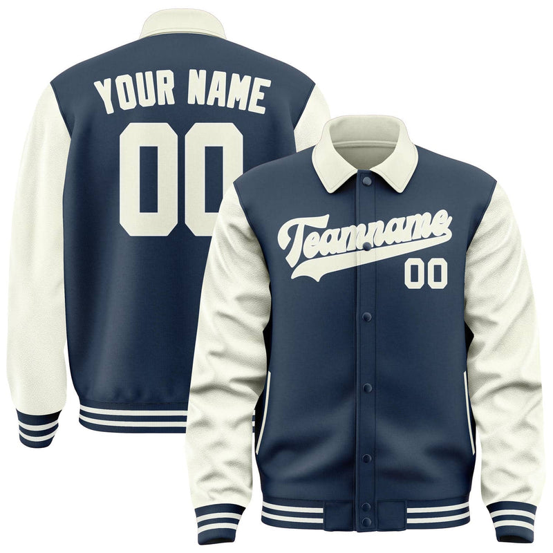 Maßgeschneidertes Marineblau Beige Jacke JA101003101818030318