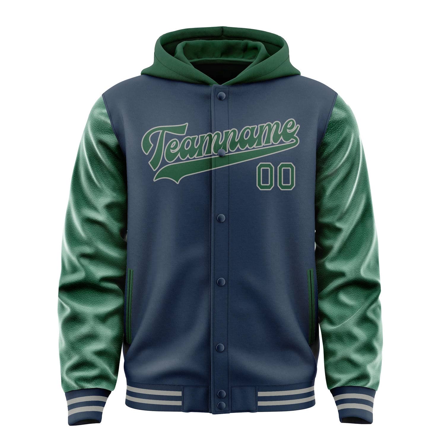 Maßgeschneidertes Marineblau Moosgrün Jacke