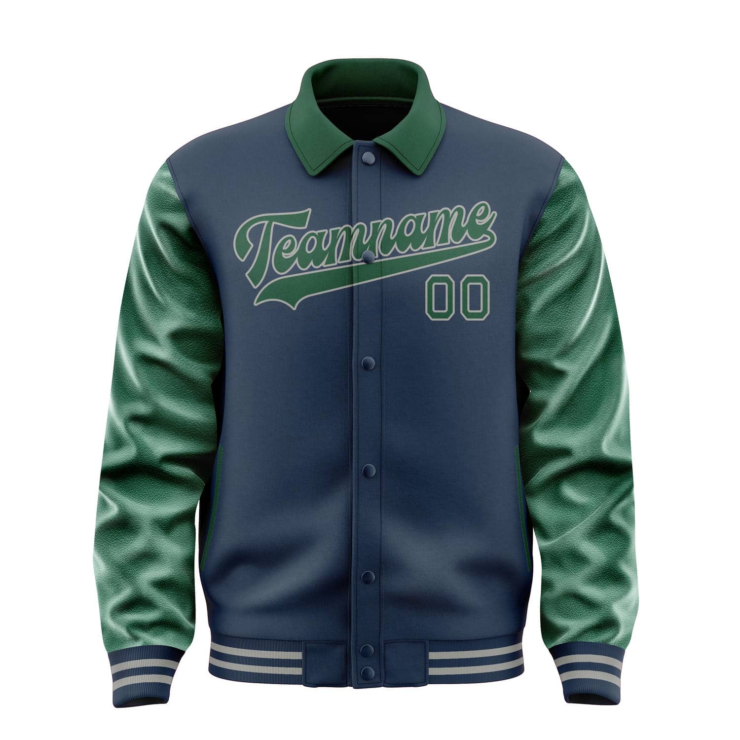 Maßgeschneidertes Marineblau Moosgrün Jacke
