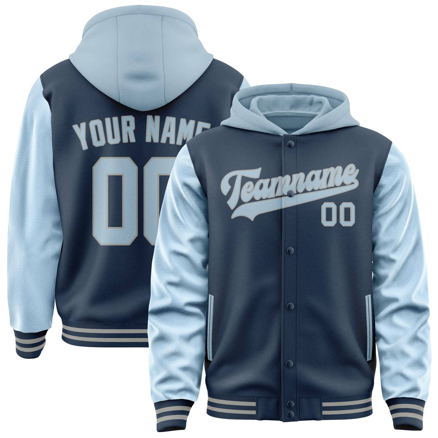 Maßgeschneidertes Marineblau Hellblau Jacke JA101008100417080817