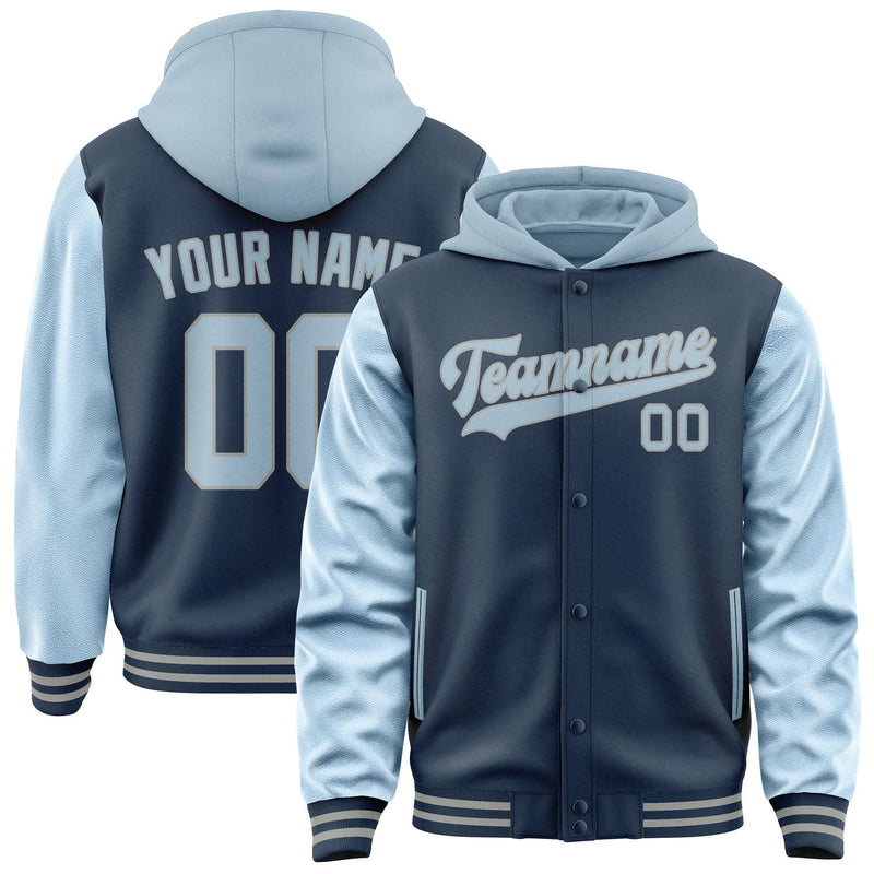 Maßgeschneidertes Marineblau Hellblau Jacke JA101008100417080817