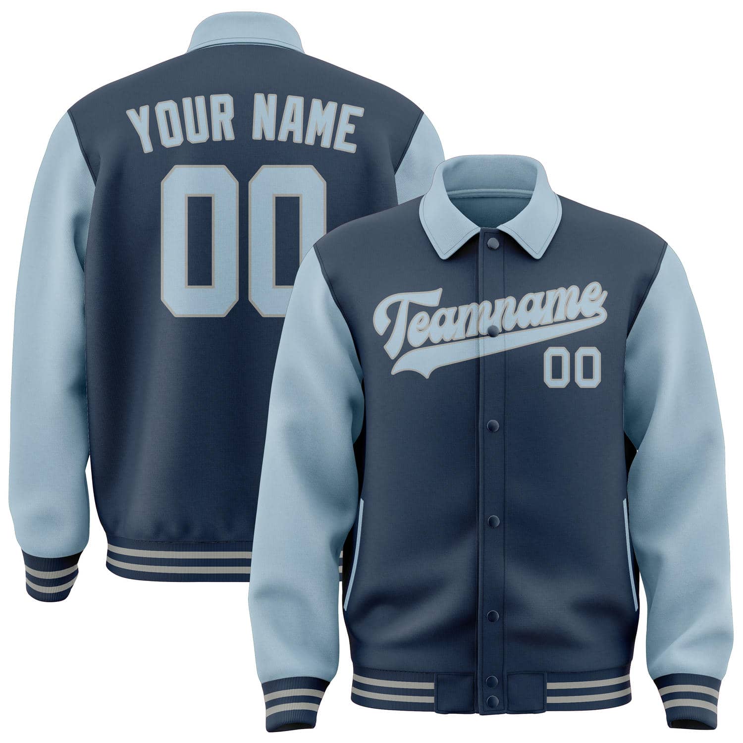 Maßgeschneidertes Marineblau Hellblau Jacke JA101008100417080817