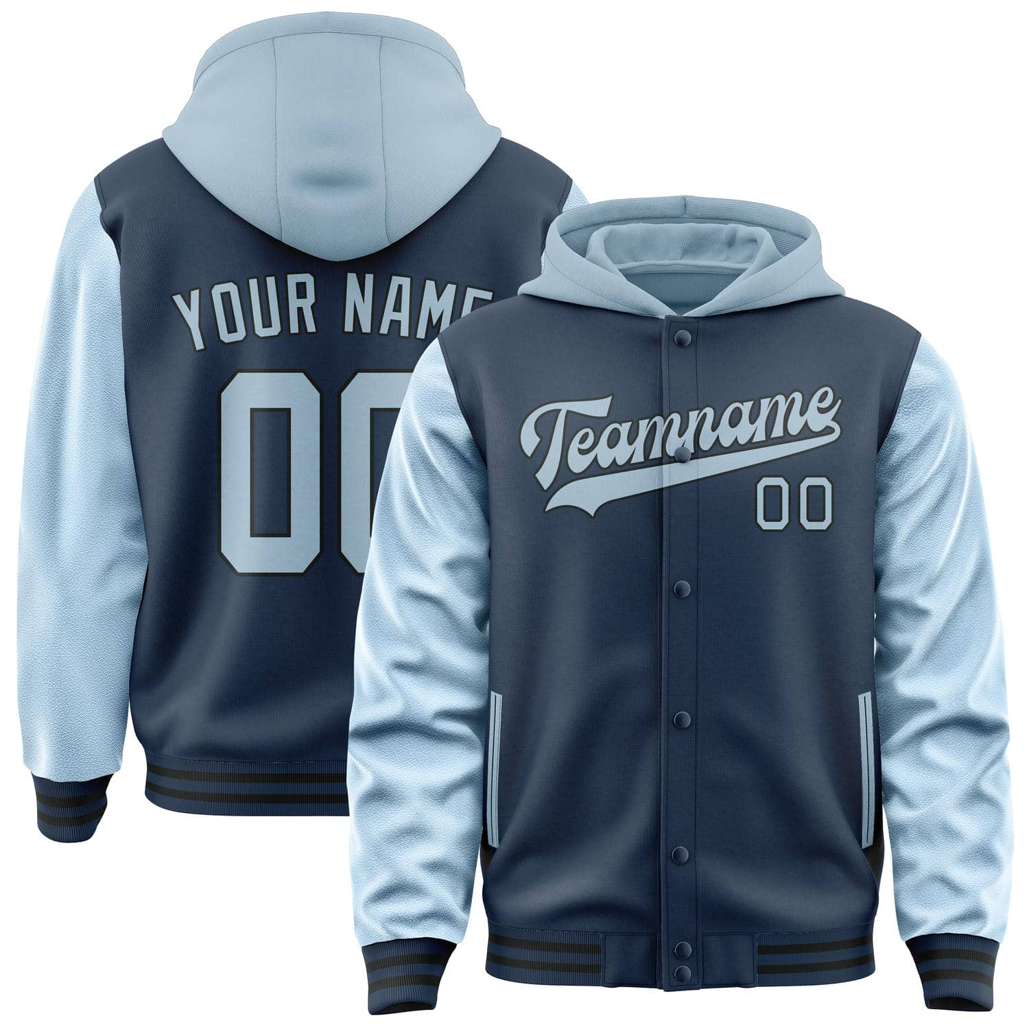 Maßgeschneidertes Marineblau Hellblau Jacke JA101008101717080817