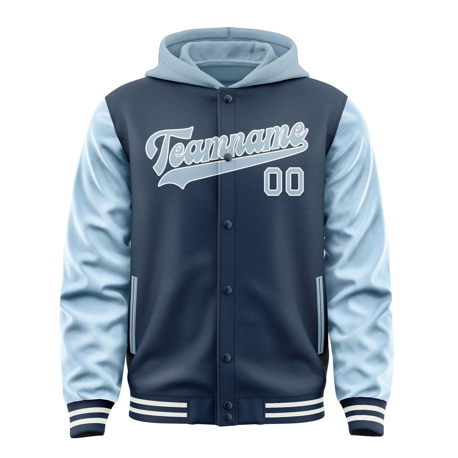Maßgeschneidertes Marineblau Hellblau Jacke