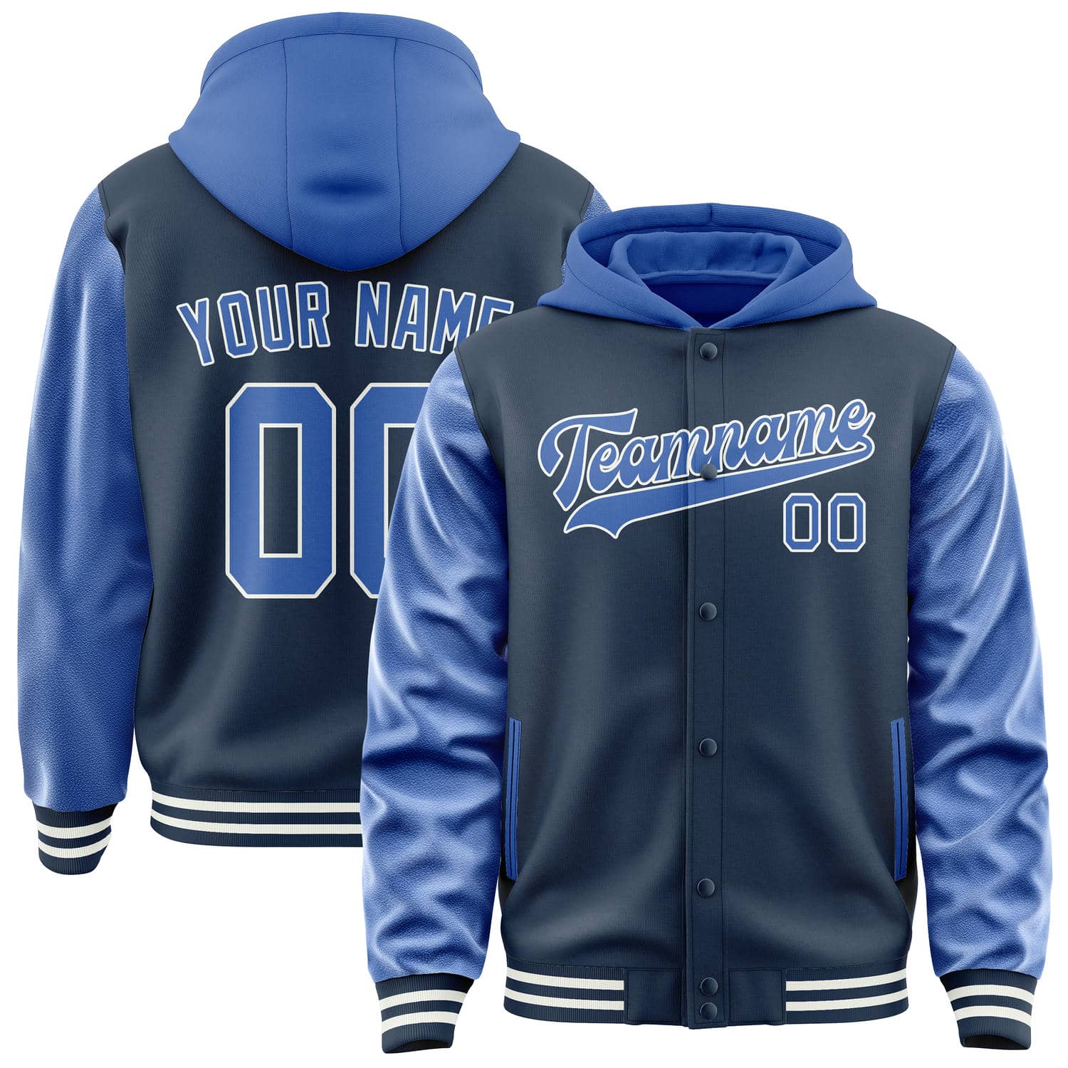 Maßgeschneidertes Marineblau Himmelblau Jacke JA101009101818090918
