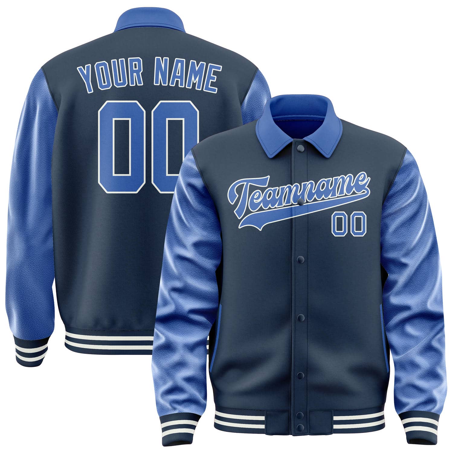 Maßgeschneidertes Marineblau Himmelblau Jacke JA101009101818090918