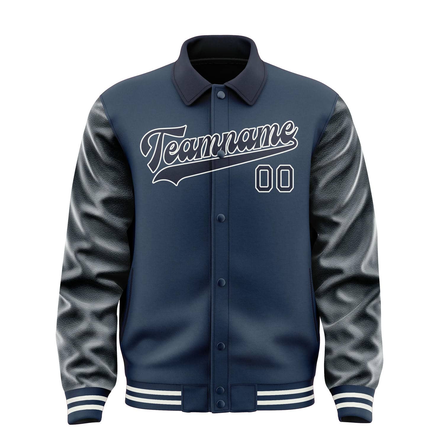 Maßgeschneidertes Marineblau Stahlblau Jacke