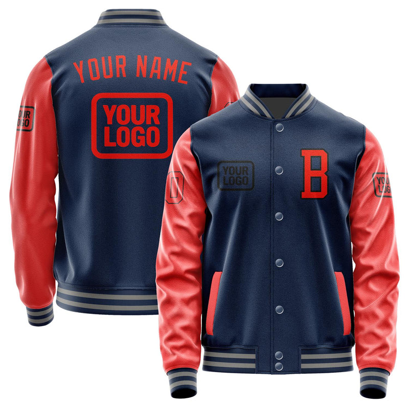 Maßgeschneidertes Marineblau Orangerot Jacke JA101012100417121217
