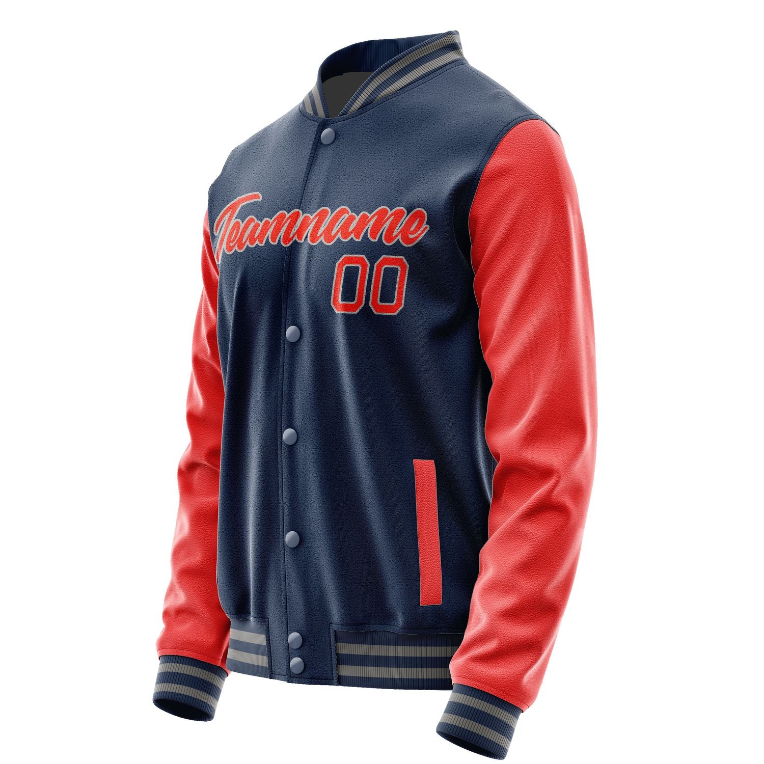 Maßgeschneidertes Marineblau Orangerot Jacke Ja1010121004B20412