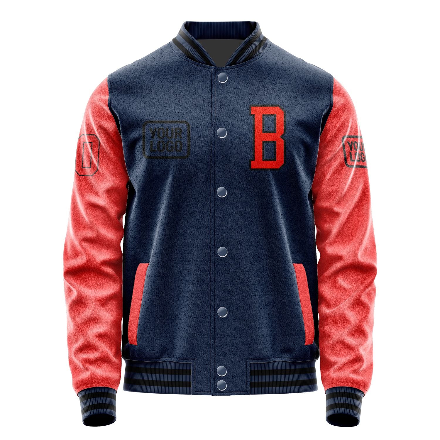 Maßgeschneidertes Marineblau Orangerot Jacke JA101012101717121217