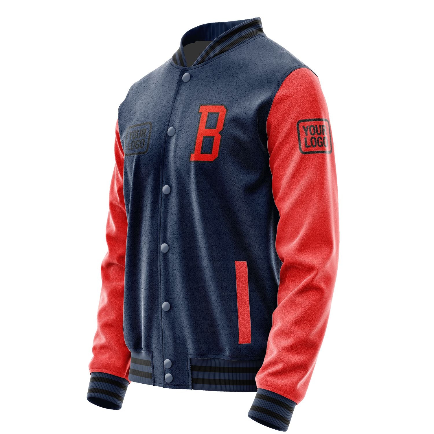Maßgeschneidertes Marineblau Orangerot Jacke JA101012101717121217