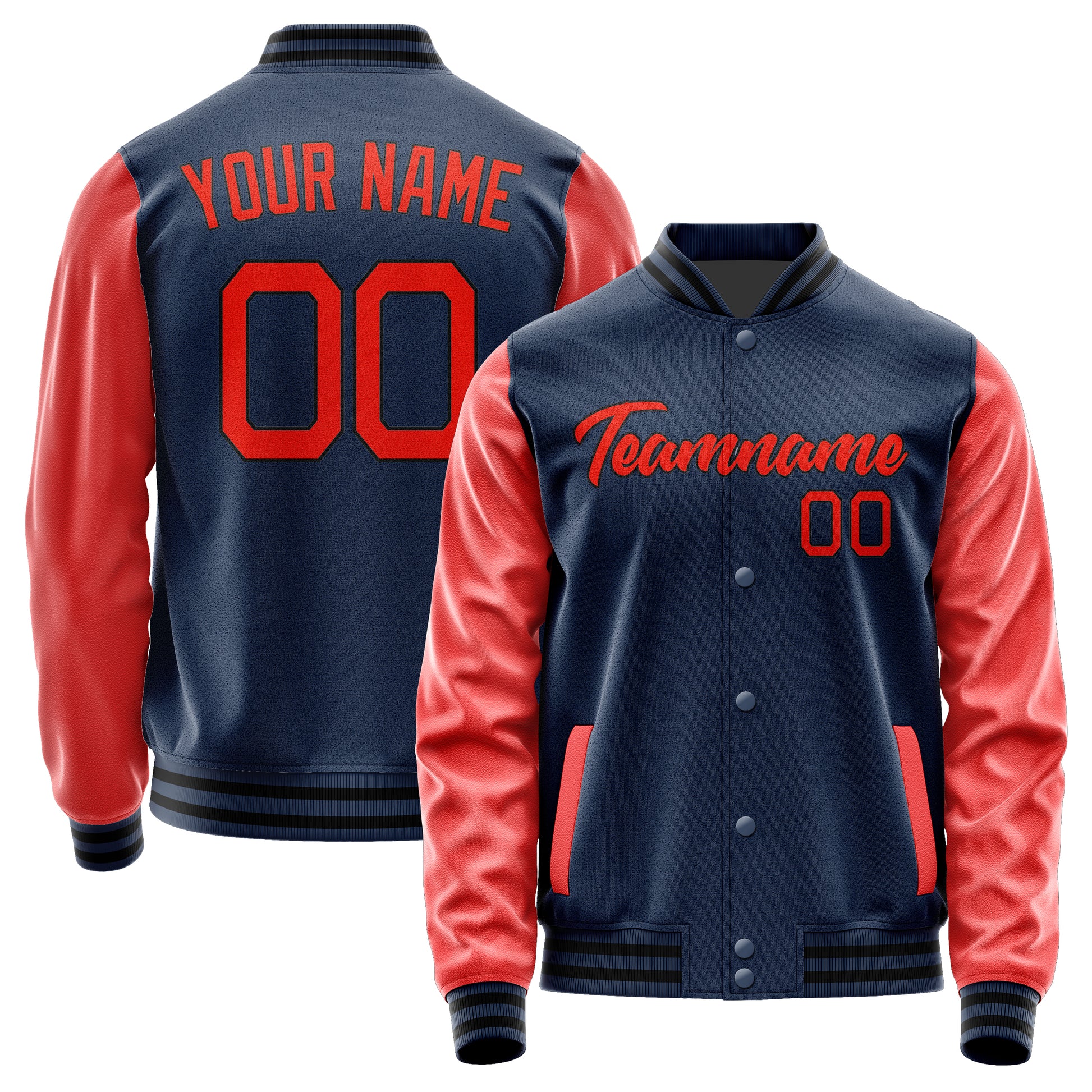 Maßgeschneidertes Marineblau Orangerot Jacke Ja1010121017B21712