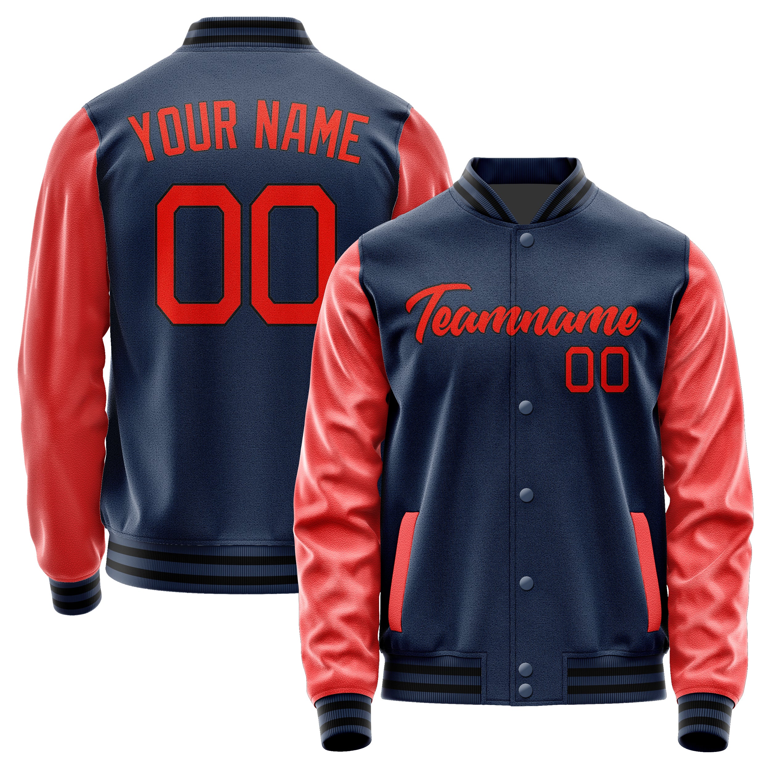 Maßgeschneidertes Marineblau Orangerot Jacke Ja1010121017B21712
