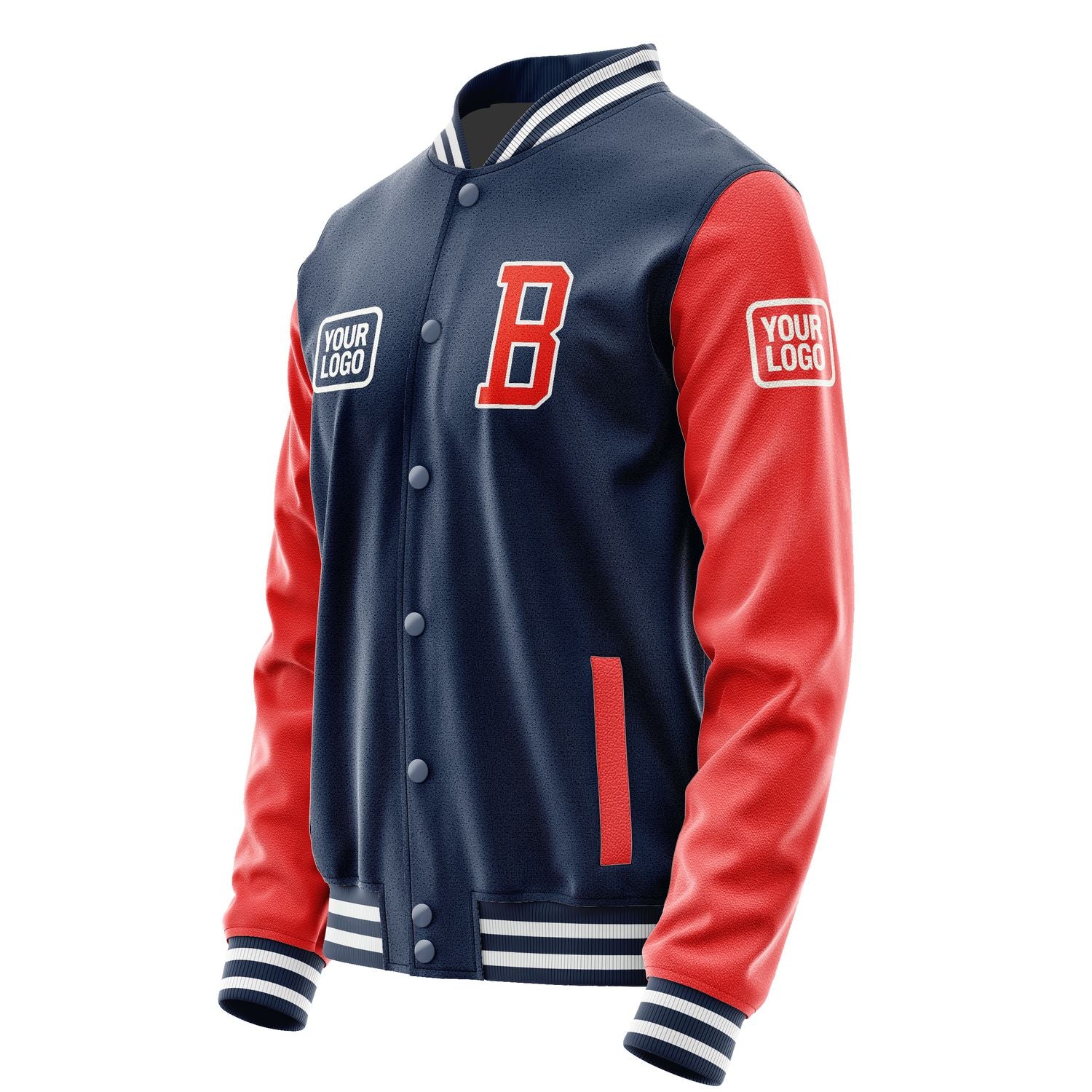 Maßgeschneidertes Marineblau Orangerot Jacke JA101012101818121218