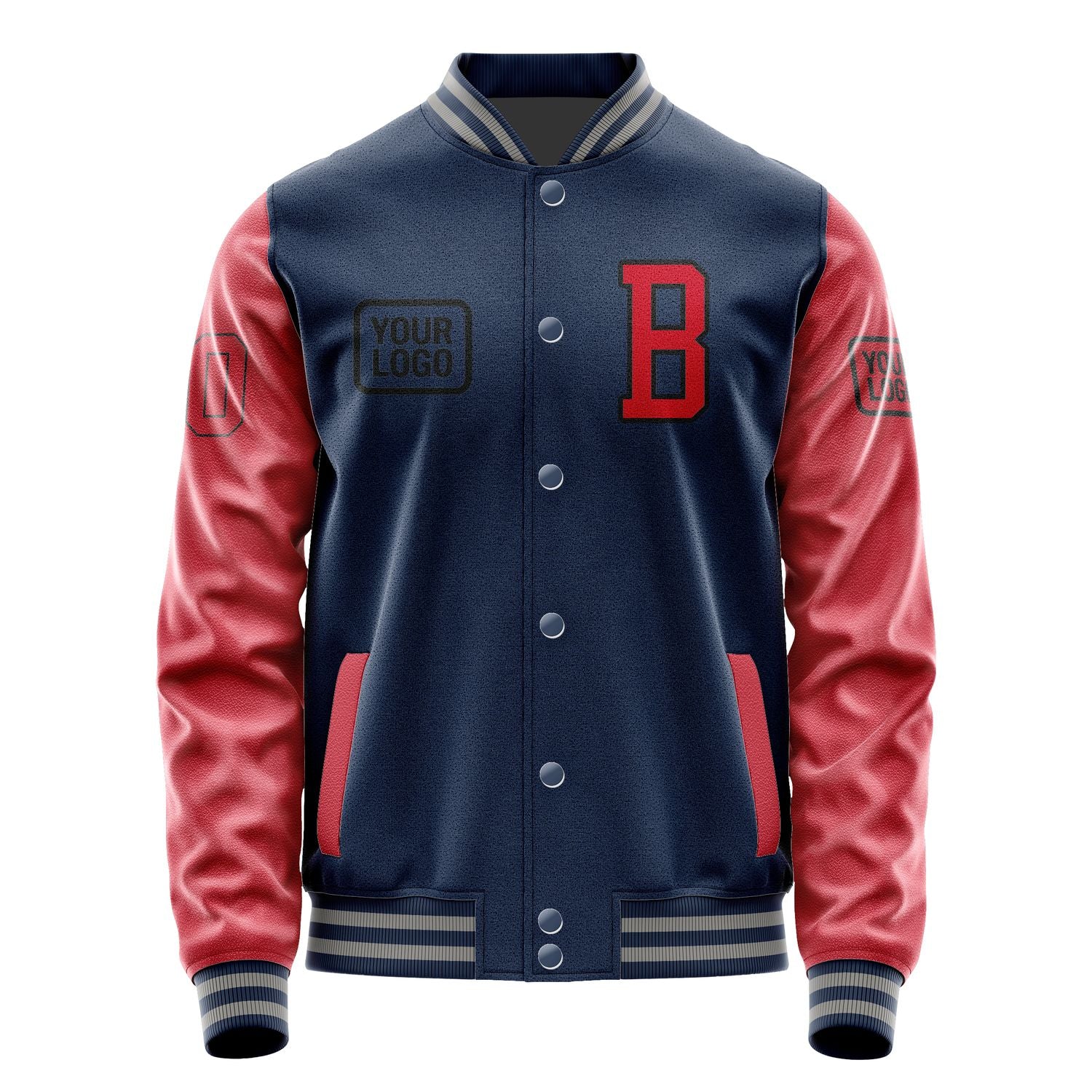 Maßgeschneidertes Marineblau Rot Jacke JA101014100417141417