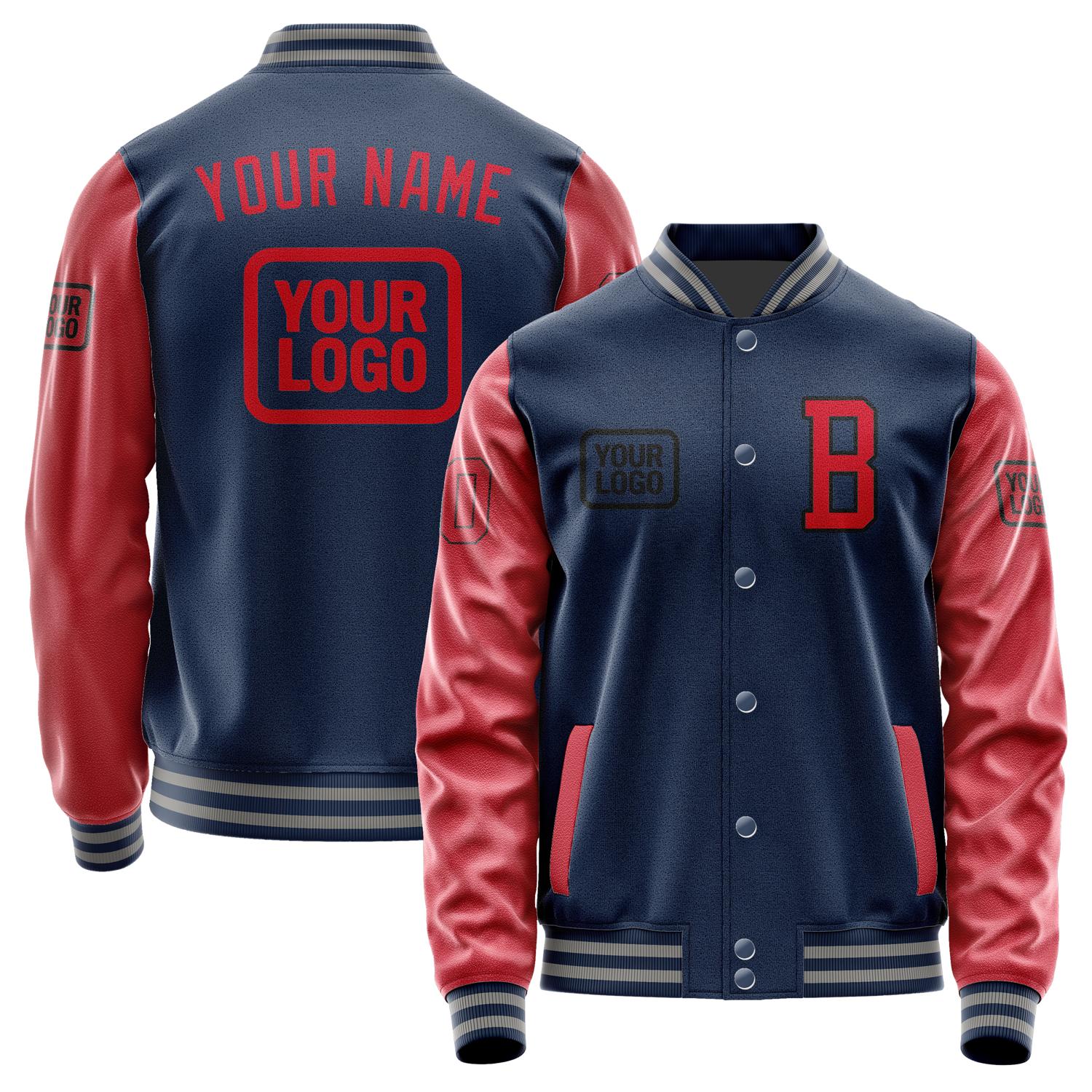 Maßgeschneidertes Marineblau Rot Jacke JA101014100417141417
