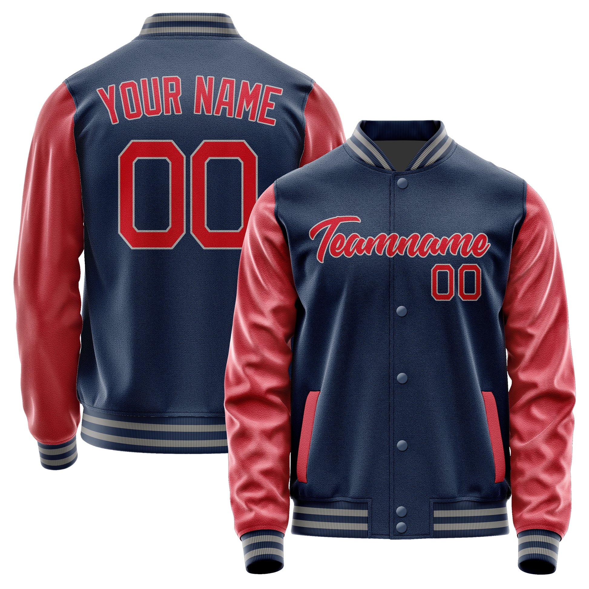 Maßgeschneidertes Marineblau Rot Jacke Ja1010141004B20414