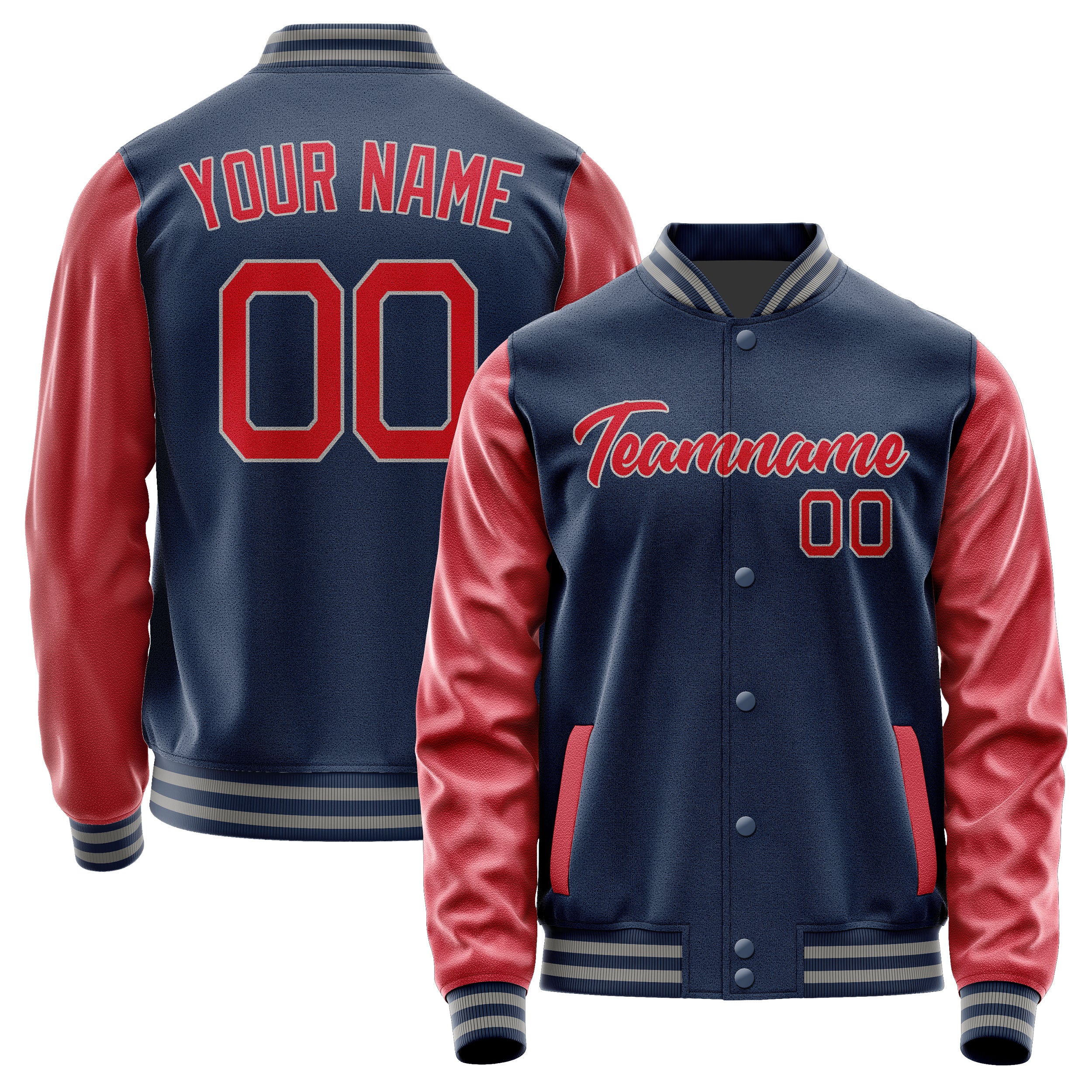 Maßgeschneidertes Marineblau Rot Jacke Ja1010141004B20414