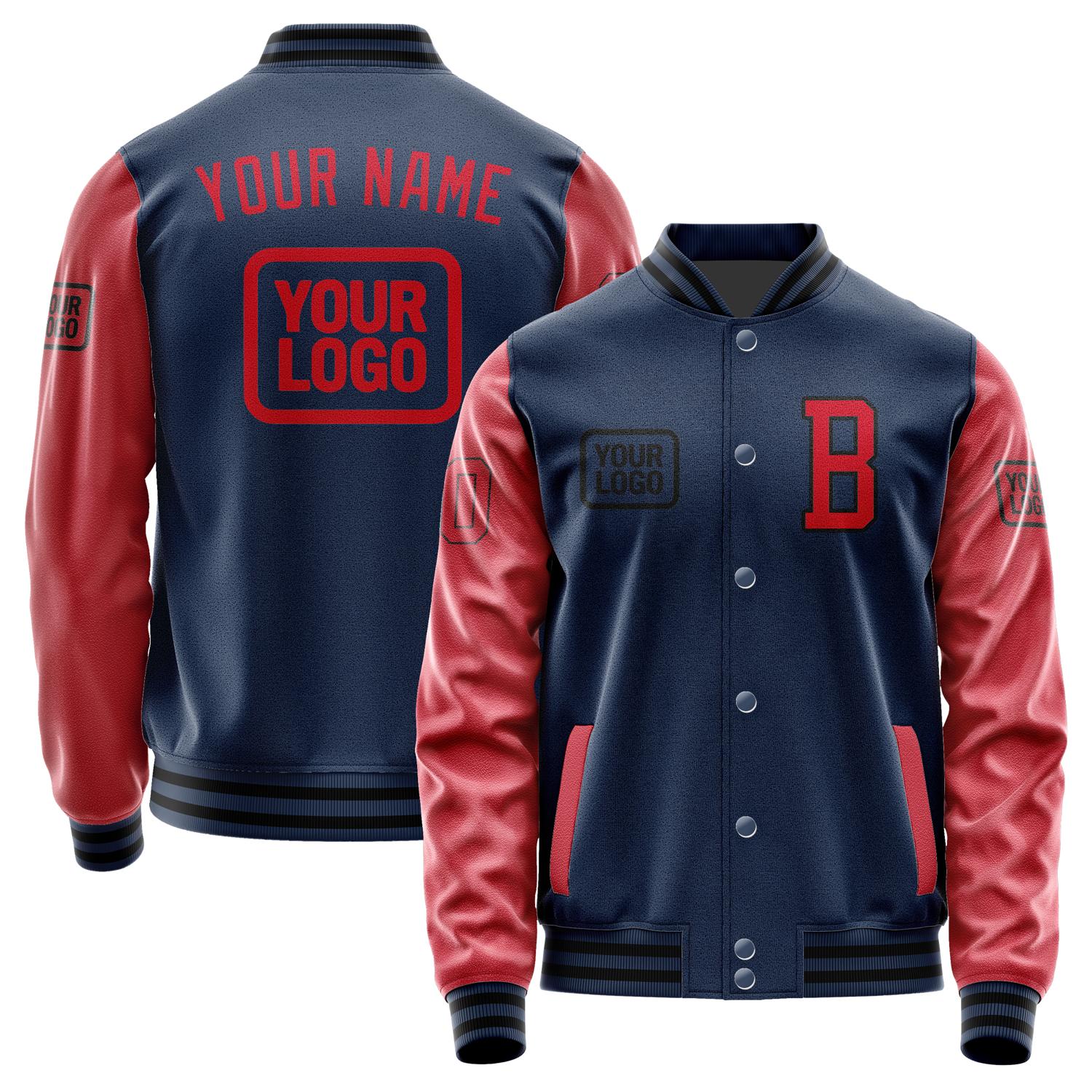 Maßgeschneidertes Marineblau Rot Jacke JA101014101717141417