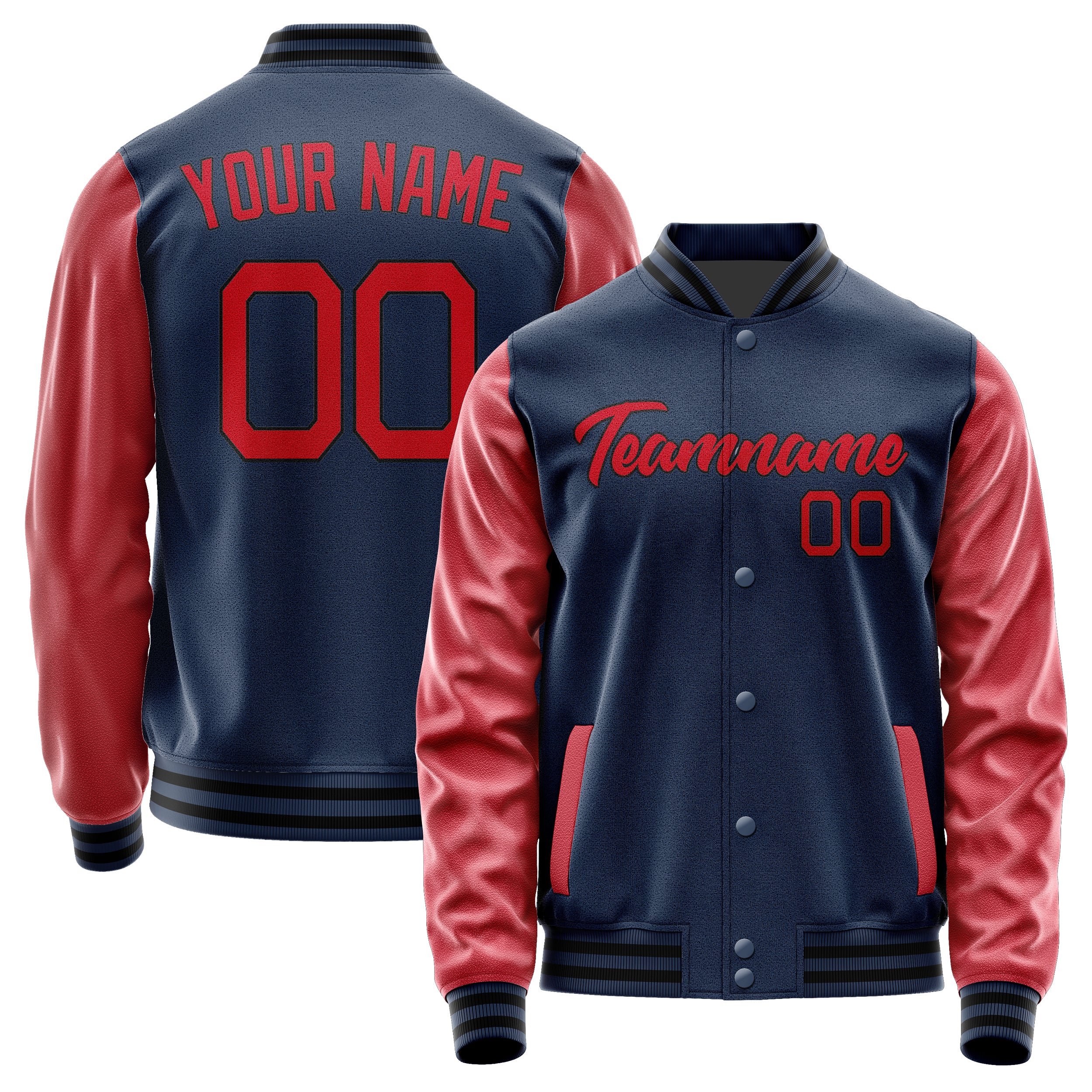 Maßgeschneidertes Marineblau Rot Jacke Ja1010141017B21714
