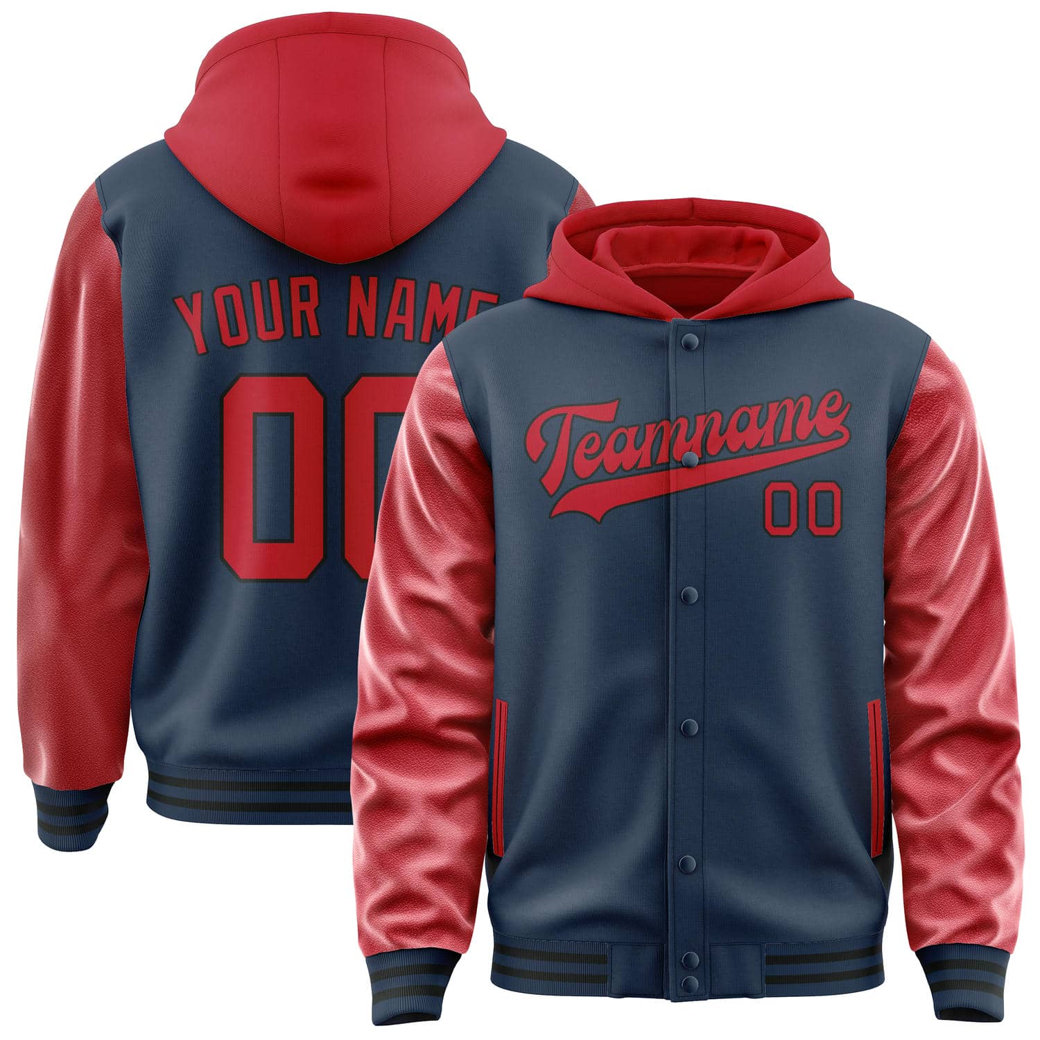 Maßgeschneidertes Marineblau Rot Jacke JA101014101717141417