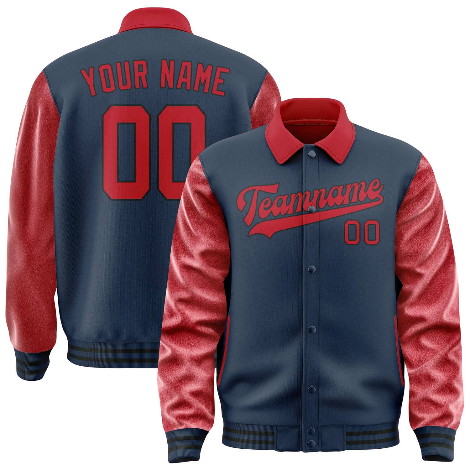 Maßgeschneidertes Marineblau Rot Jacke JA101014101717141417