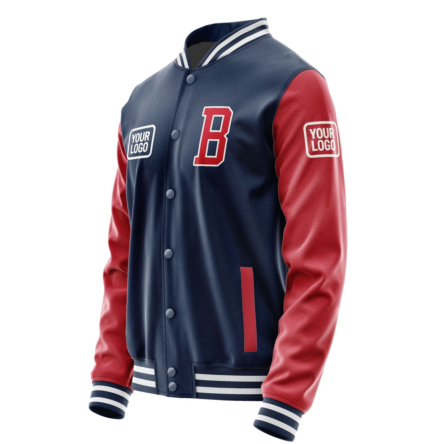Maßgeschneidertes Marineblau Rot Jacke JA101014101818141418