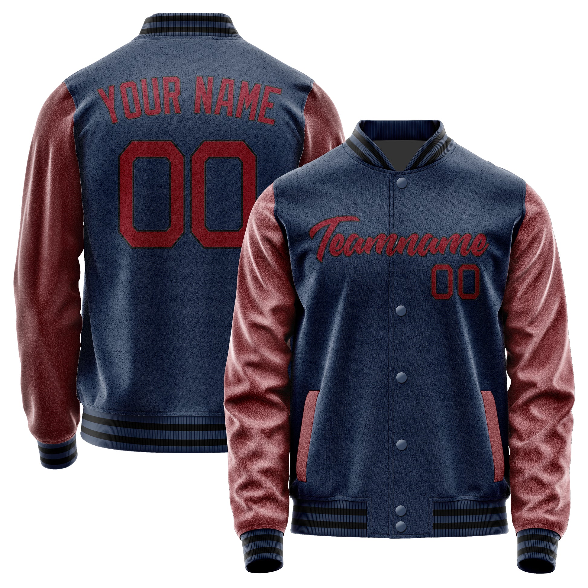 Maßgeschneidertes Marineblau Karmesinrot Jacke Ja1010151017B21715