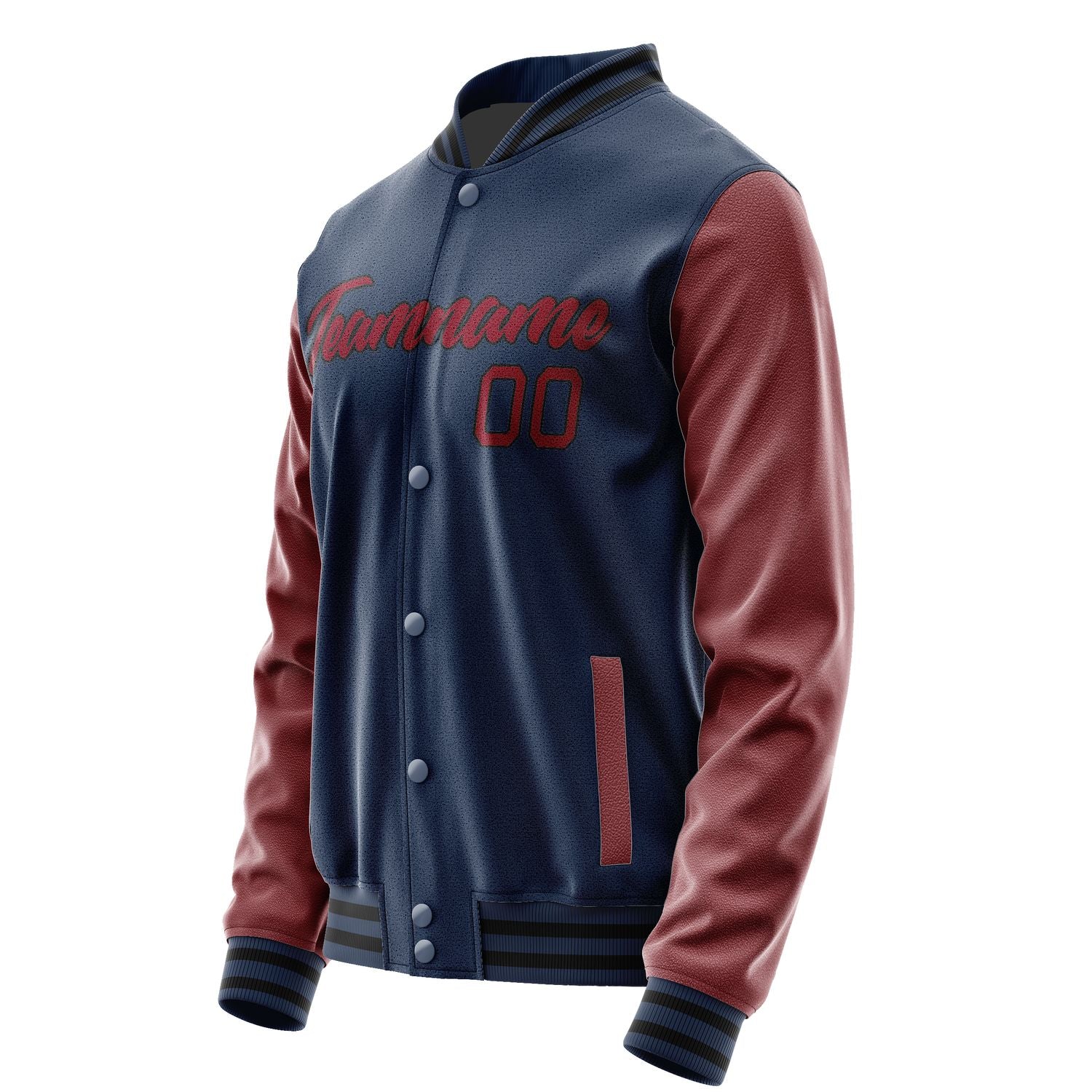 Maßgeschneidertes Marineblau Karmesinrot Jacke Ja1010151017B21715