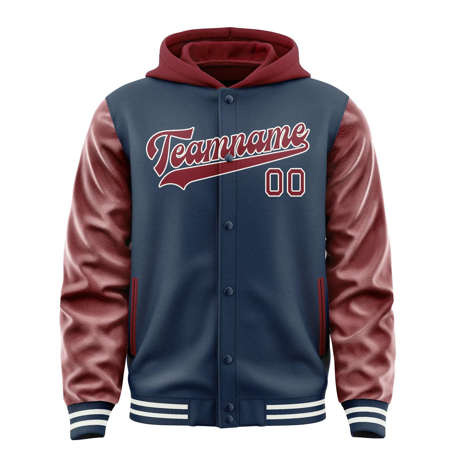 Maßgeschneidertes Marineblau Karmesinrot Jacke