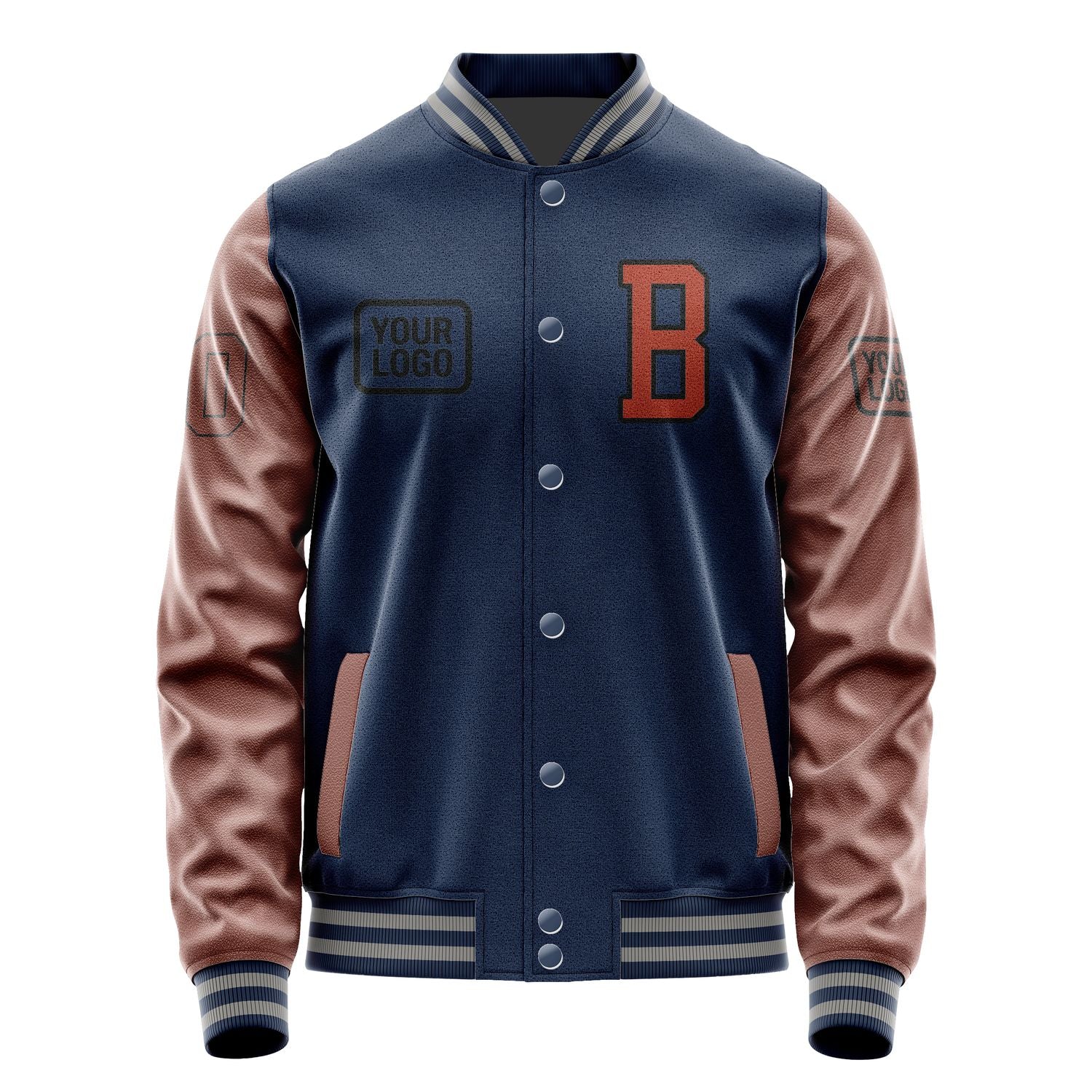Maßgeschneidertes Marineblau Korallenrot Jacke JA101016100417161617