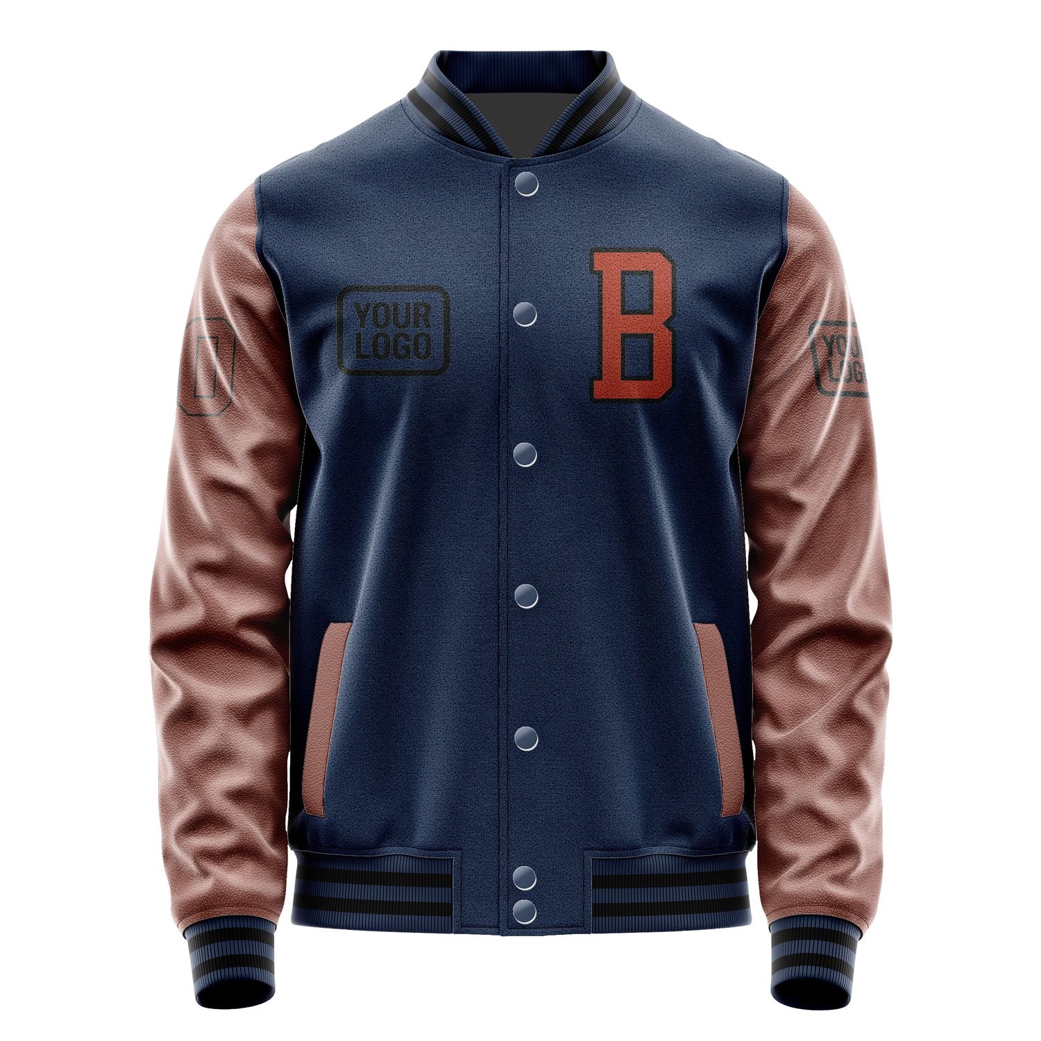 Maßgeschneidertes Marineblau Korallenrot Jacke JA101016101717161617