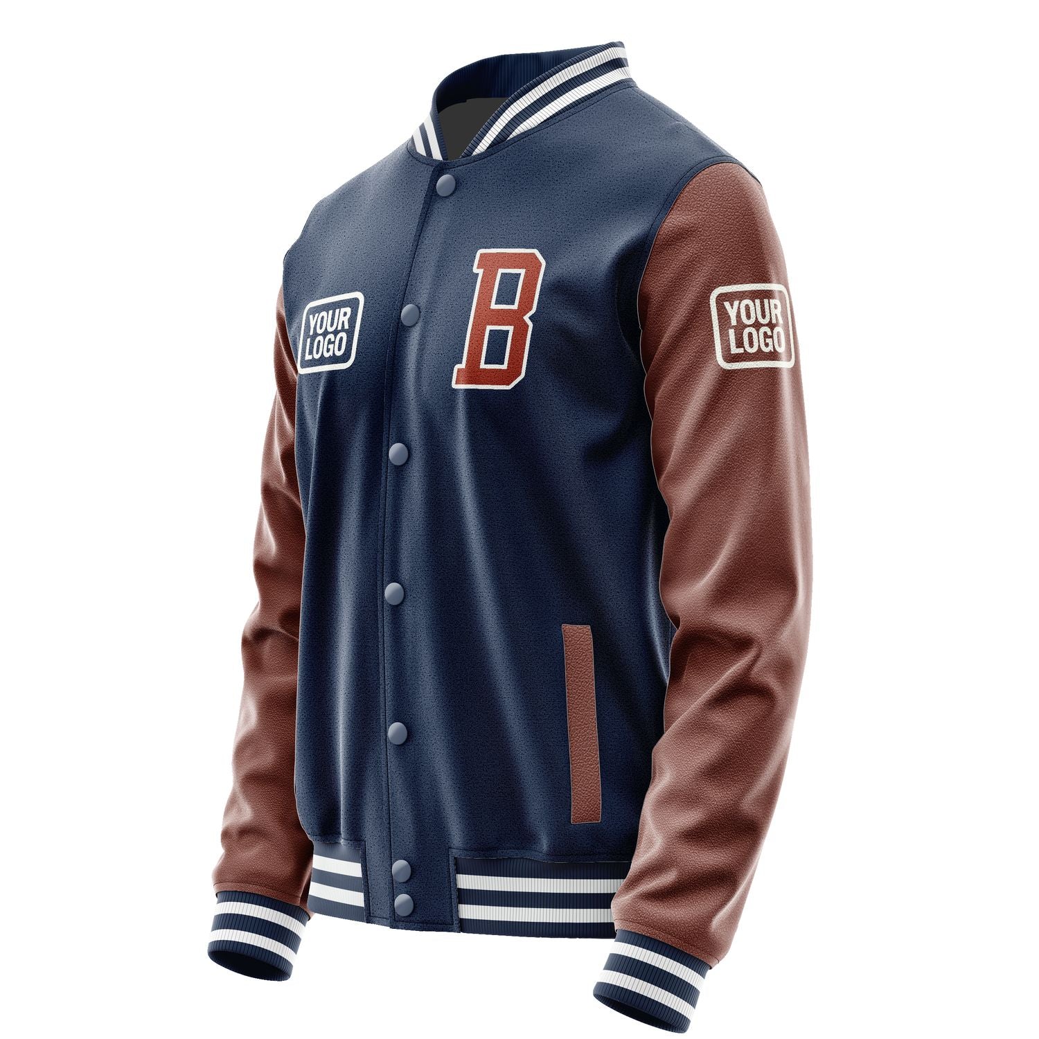 Maßgeschneidertes Marineblau Korallenrot Jacke JA101016101818161618