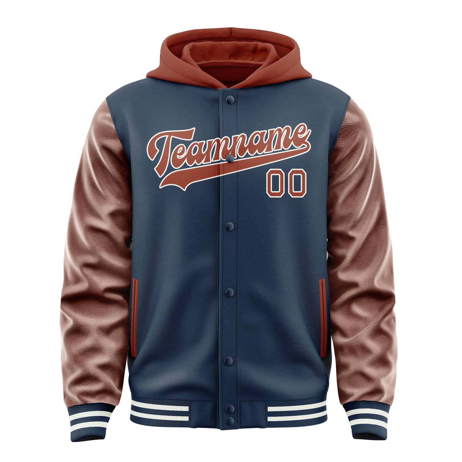 Maßgeschneidertes Marineblau Korallenrot Jacke