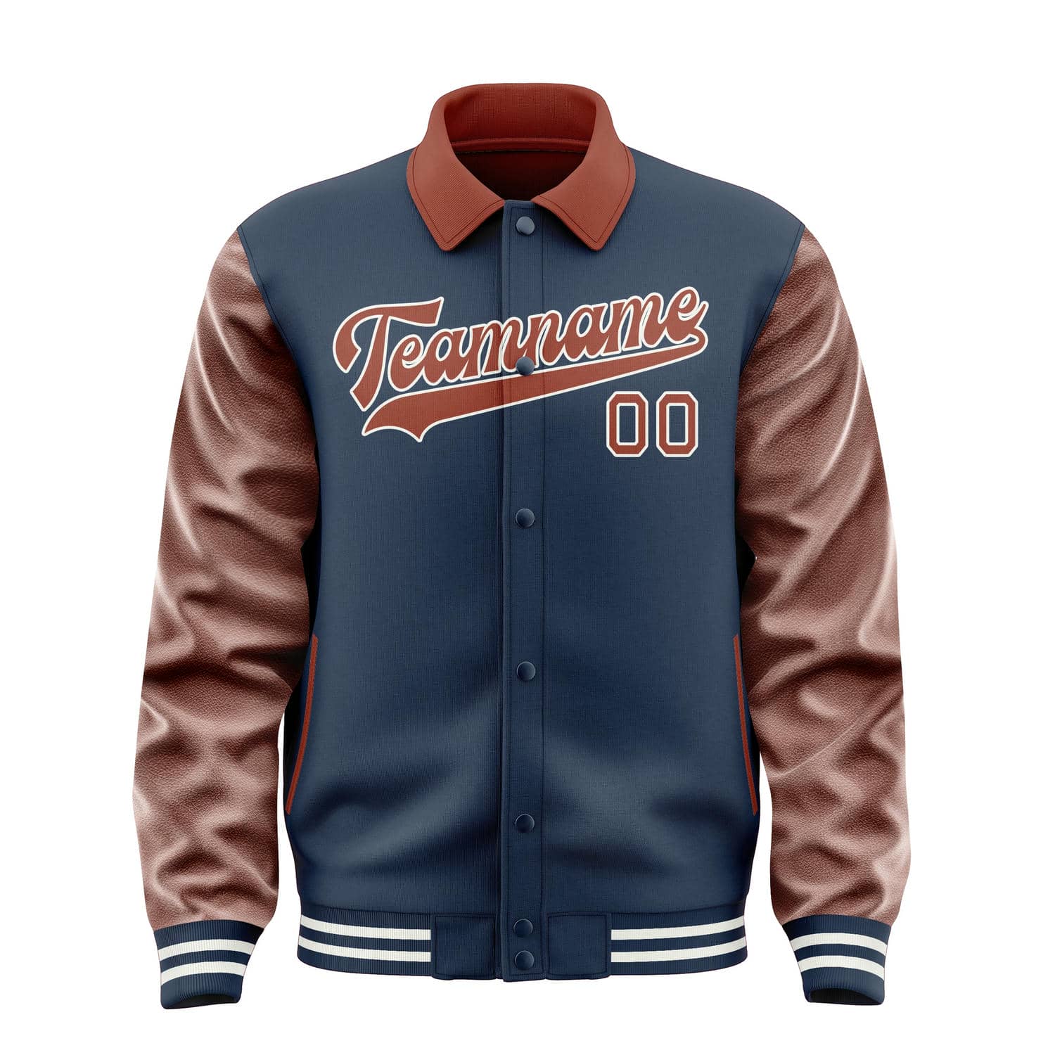 Maßgeschneidertes Marineblau Korallenrot Jacke