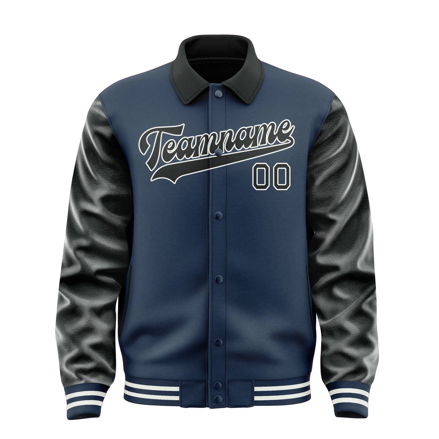 Maßgeschneidertes Marineblau Schwarz Jacke