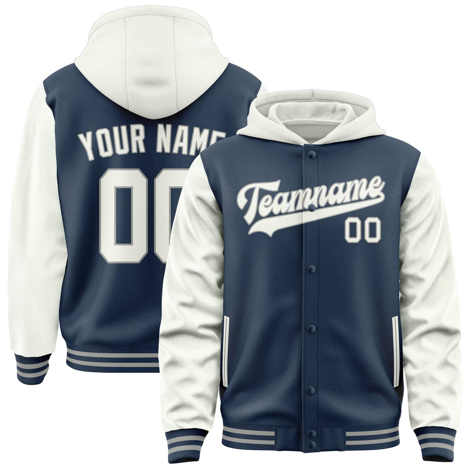 Maßgeschneidertes Marineblau Weiß Jacke JA101018100417181817