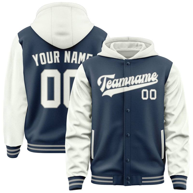 Maßgeschneidertes Marineblau Weiß Jacke JA101018100417181817